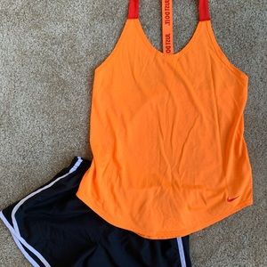 Orange Nike running tank